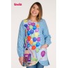 BATA M/LARGA ESTAMPADO GLOBOS